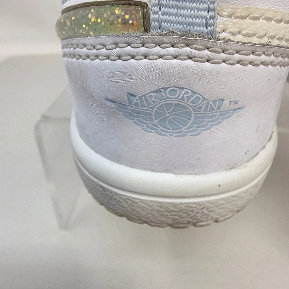 Jordan 1 Low Alt Toddler 8C White Iridescent Glitter FQ9114-100 Fair Condition